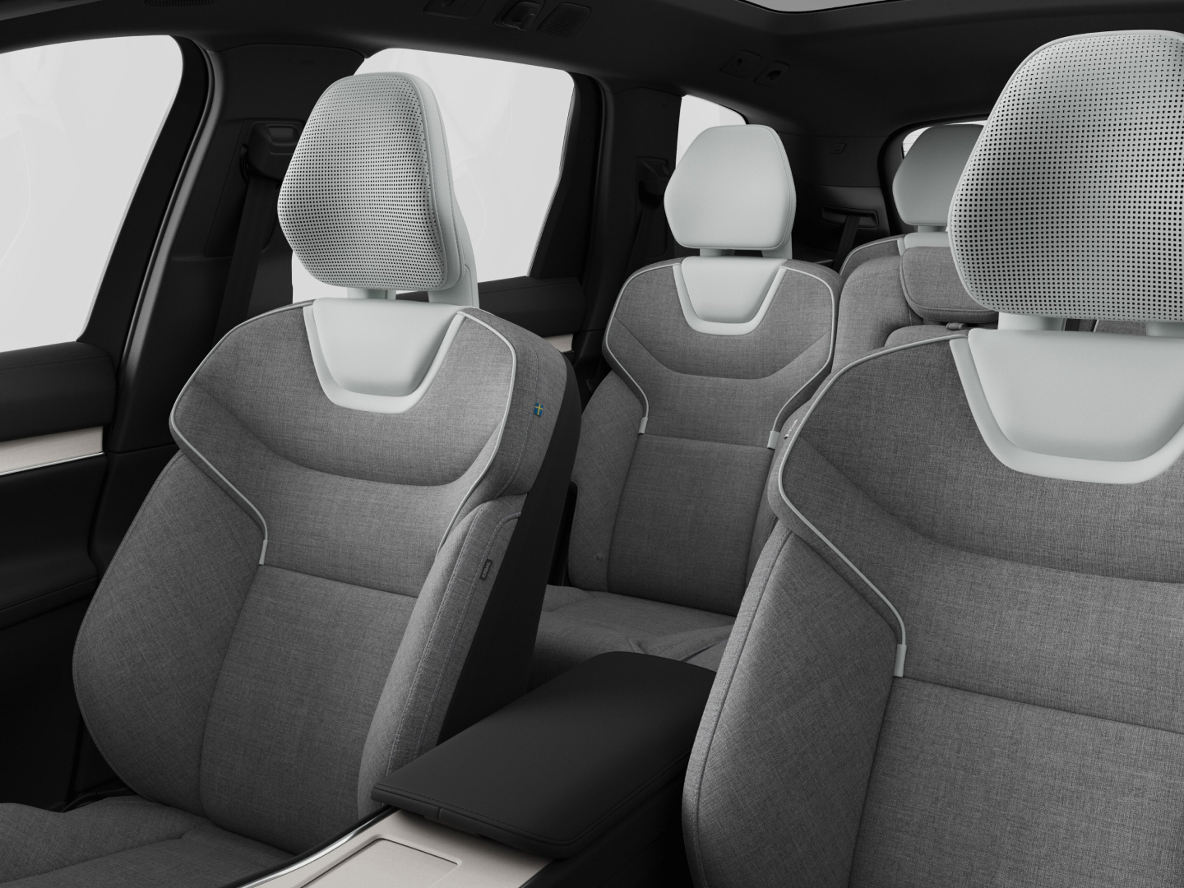 沃尔沃 EX90 内饰七座羊毛混纺座椅配置。