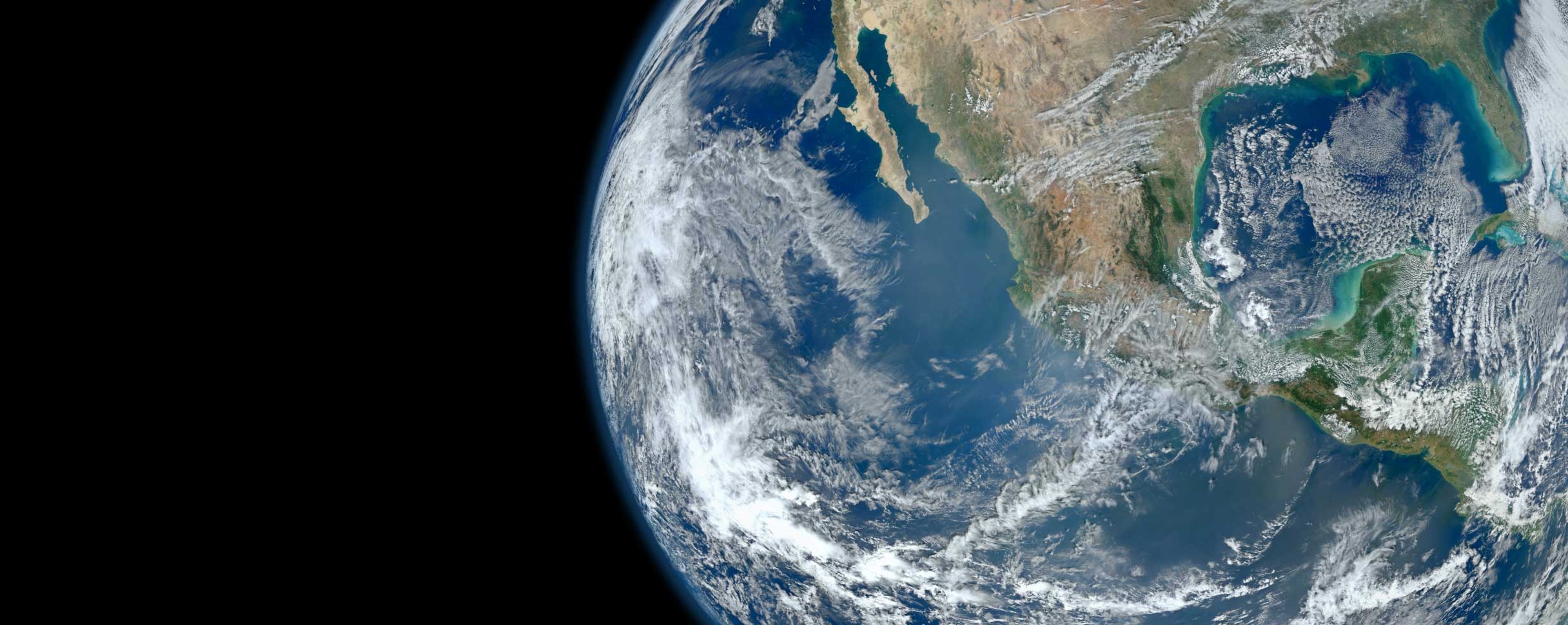 从太空眺望到的地球。