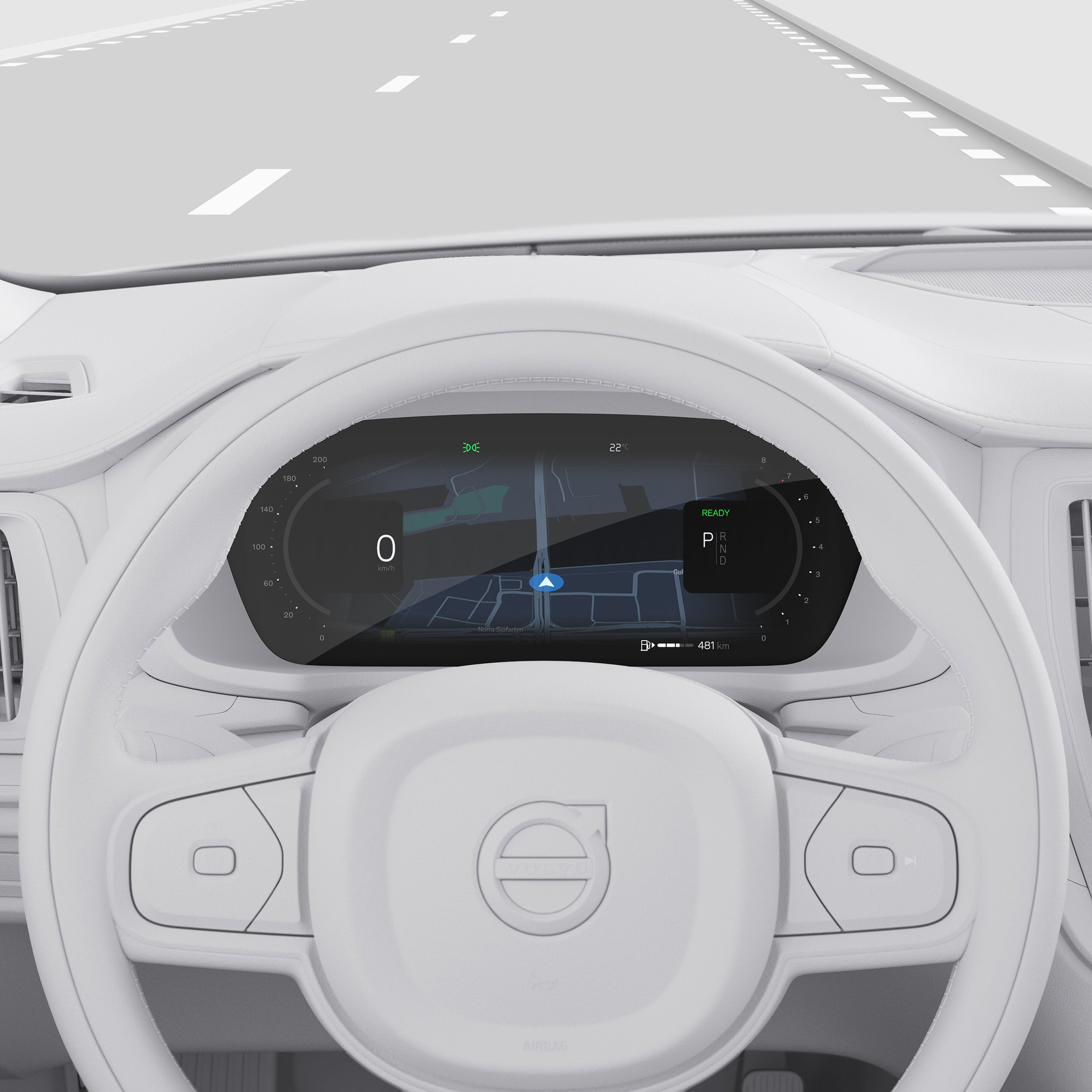 沃尔沃 V60 12.3 英寸驾驶员显示屏的特写图