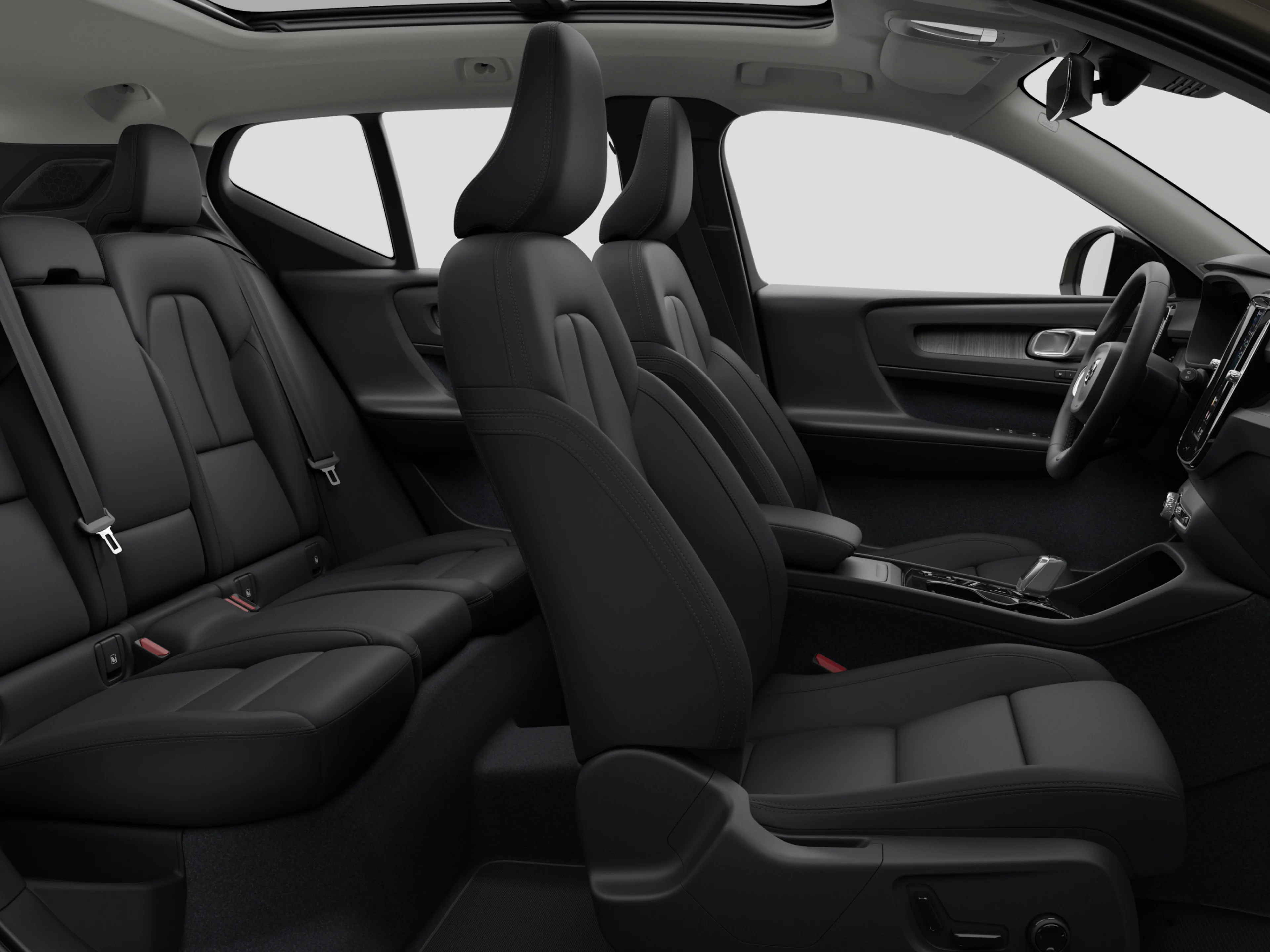 沃尔沃 XC40 SUV 的车厢内部。