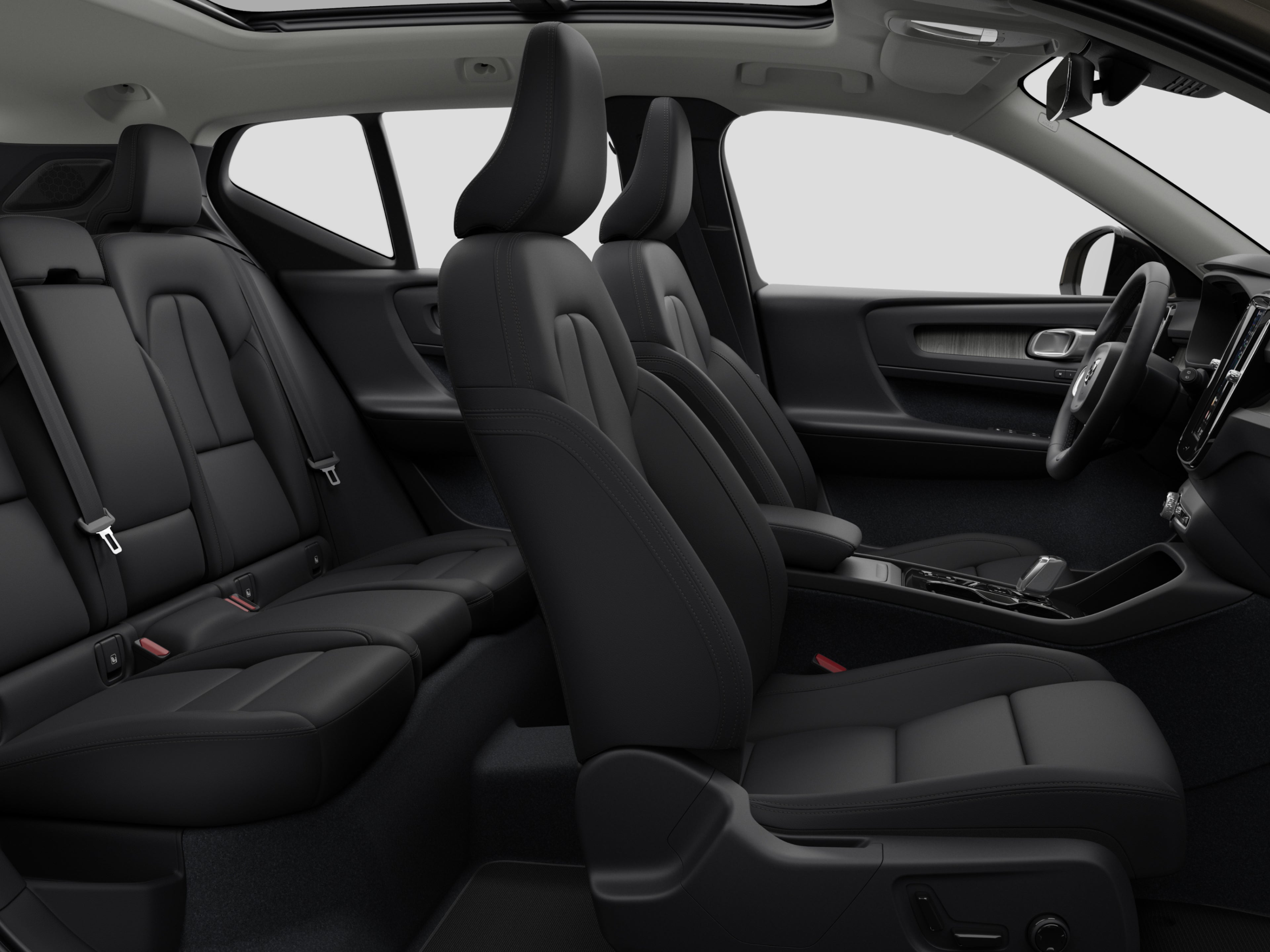 沃尔沃 XC40 SUV 的车厢内部。