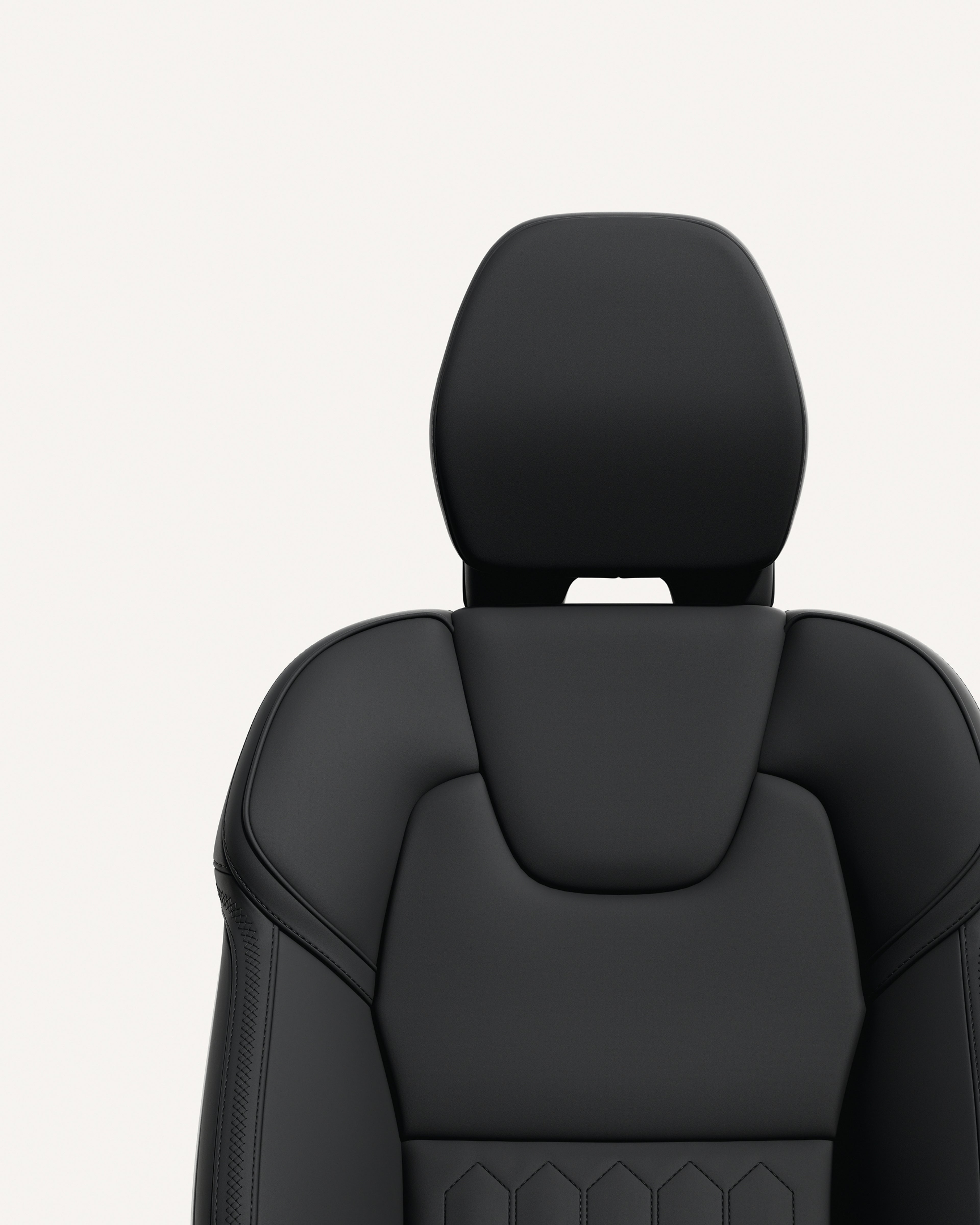 沃尔沃 XC90 炭灰色前排座椅软垫特写