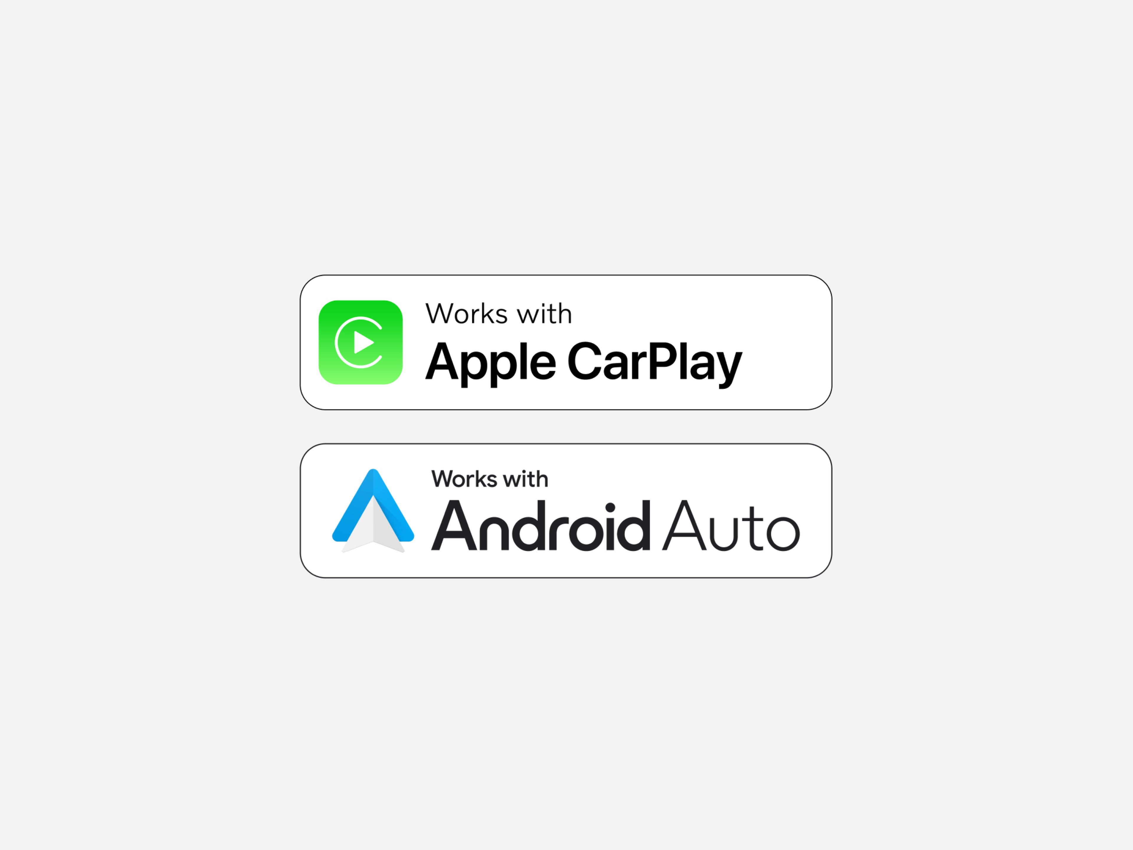 Apple Carplay 和 Android Auto 图标展示车内兼容性