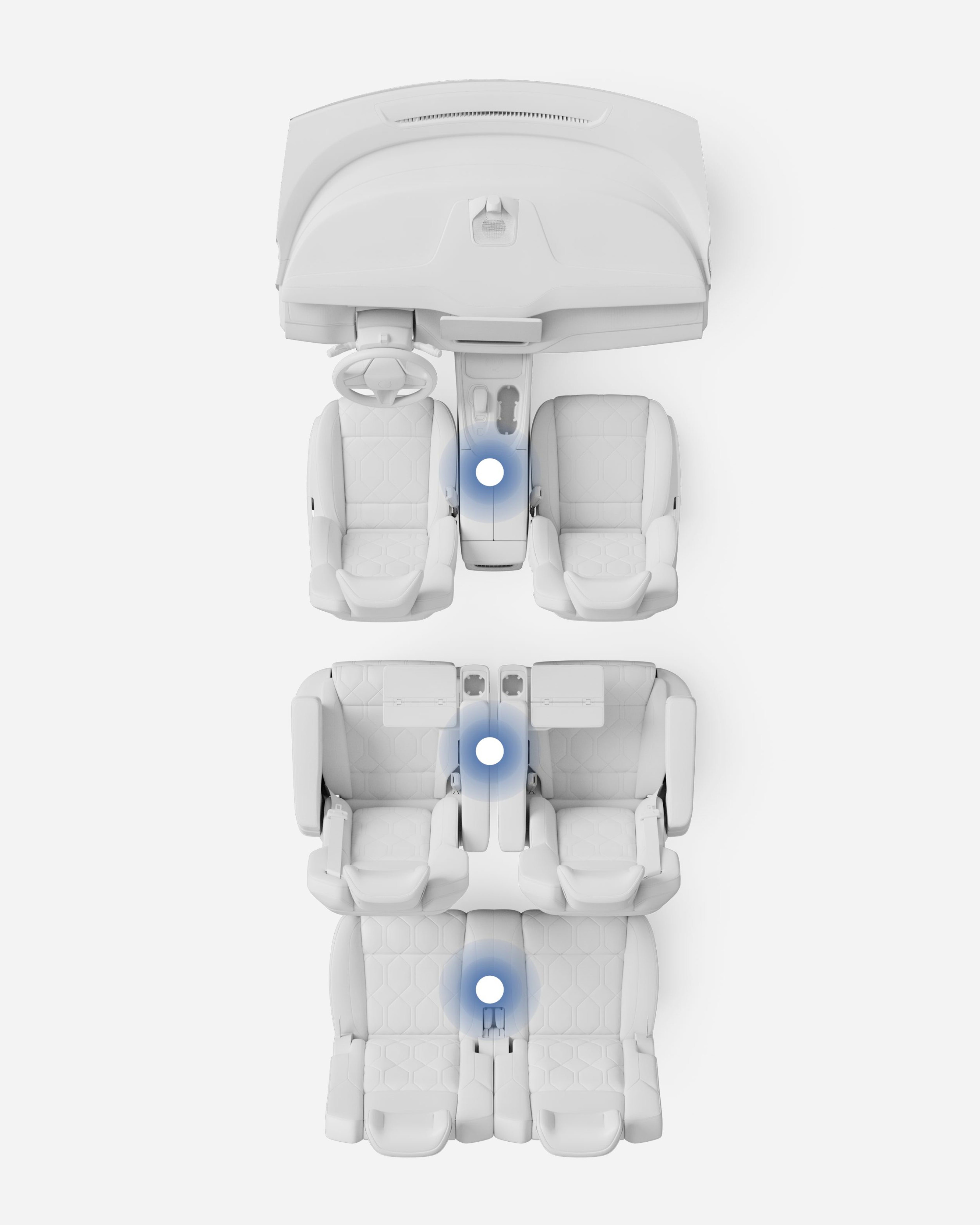 中控台显示主动式空气净化技术正在运行的图示。