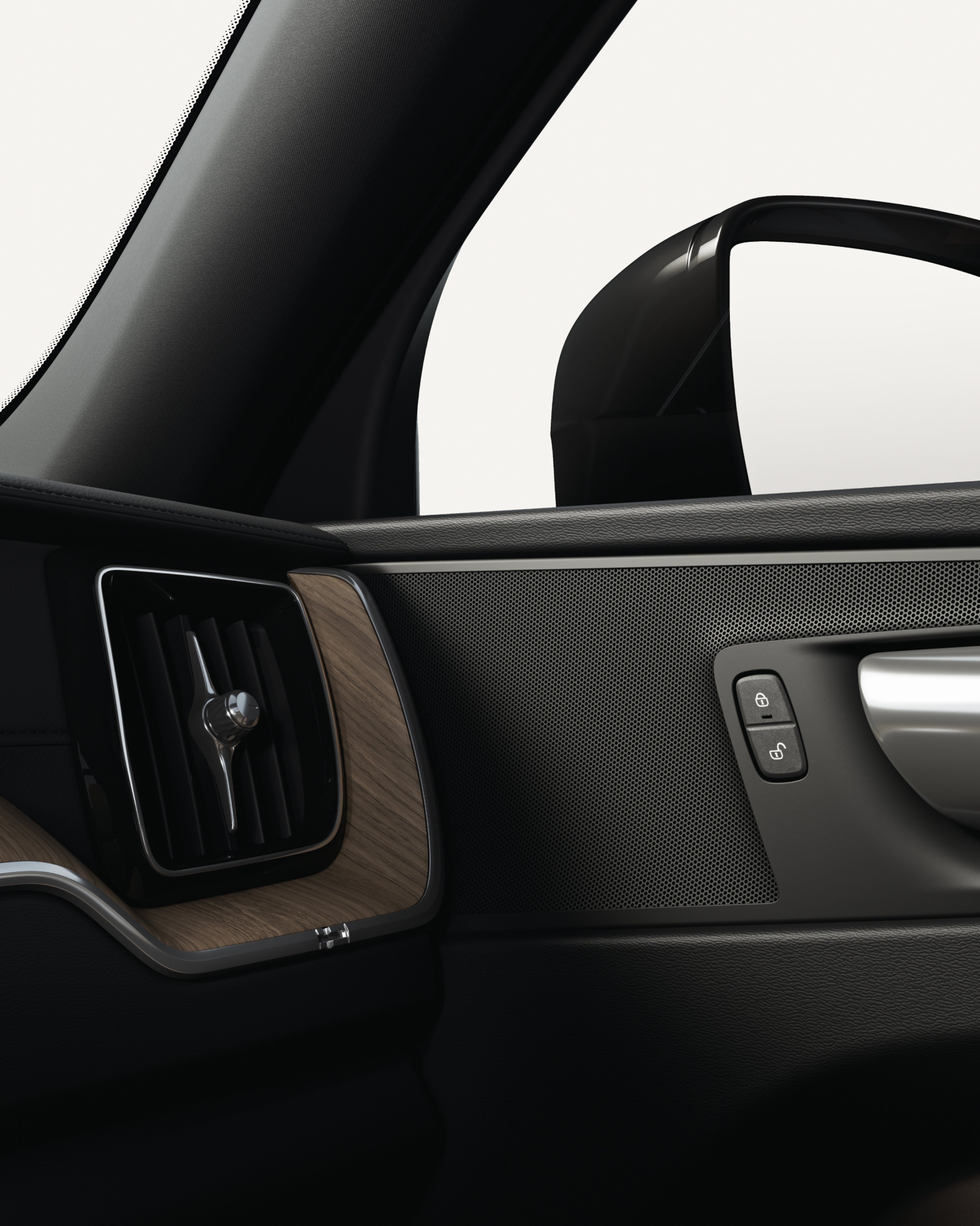 XC60 车内 Bowers & Wilkins®殿堂级音响系统扬声器位置鸟瞰图。