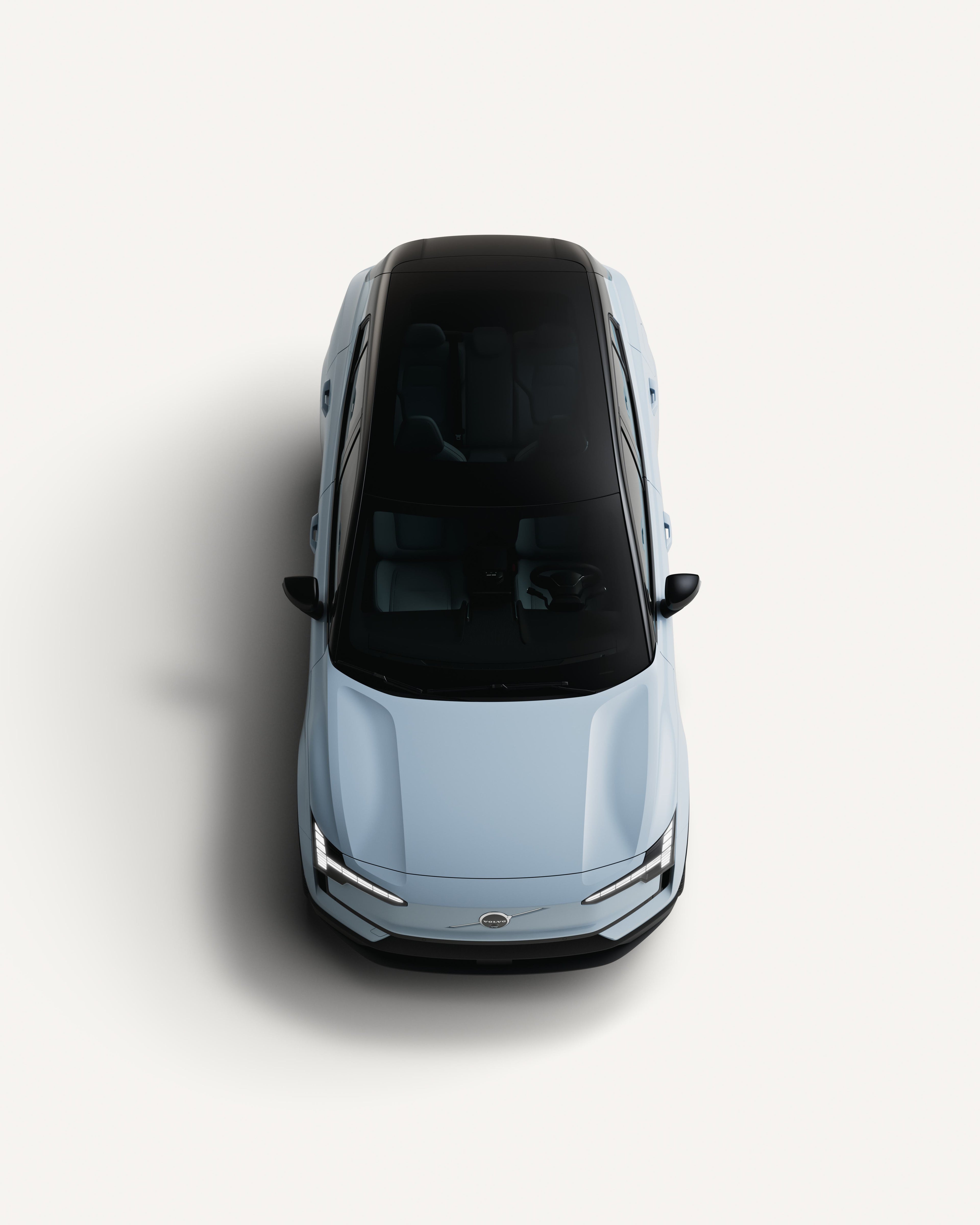 沃尔沃 EX30 全景天窗俯视图。