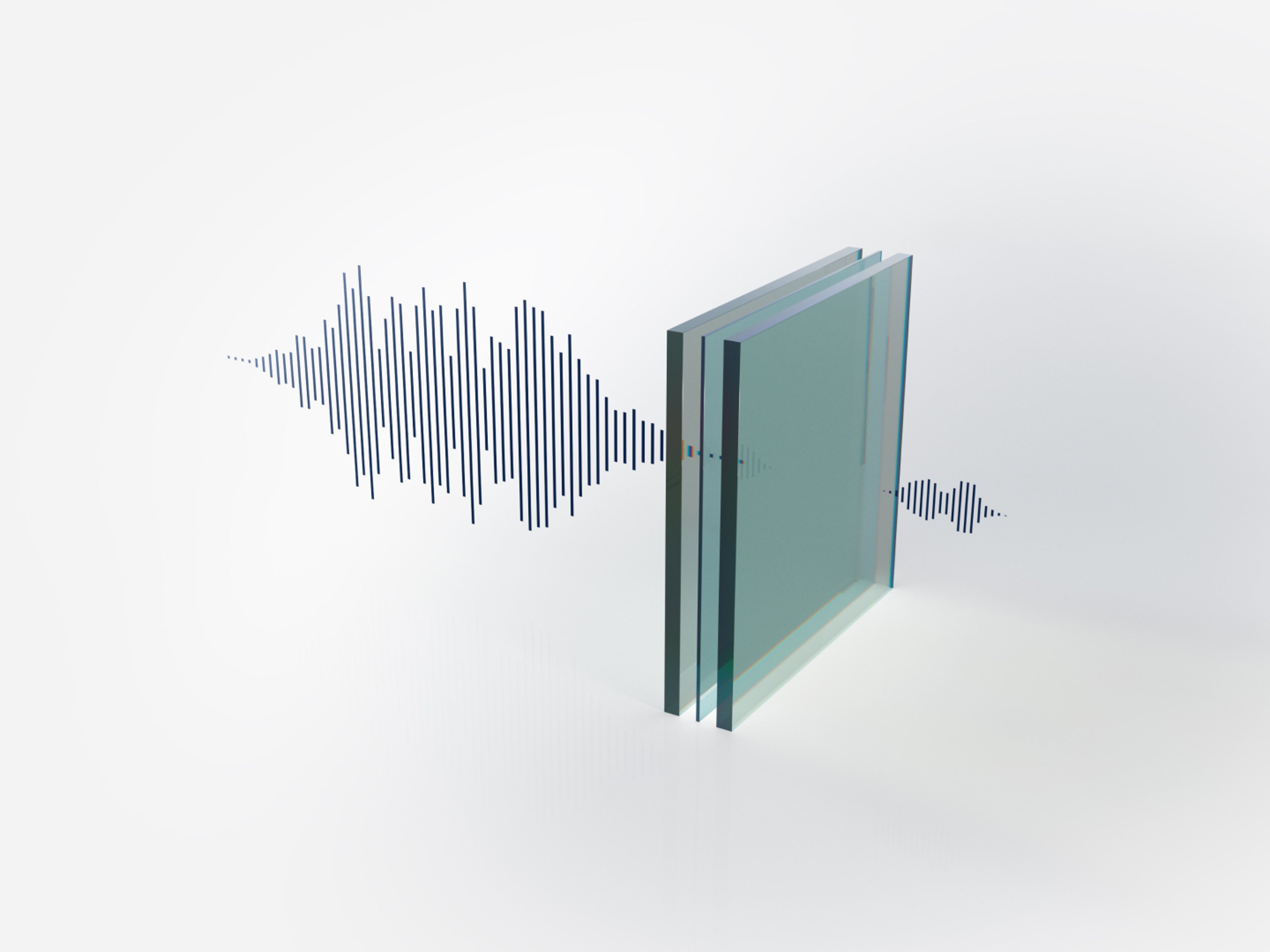 沃尔沃 EM90 夹层玻璃隔绝驾驶舱外噪音方式图示。