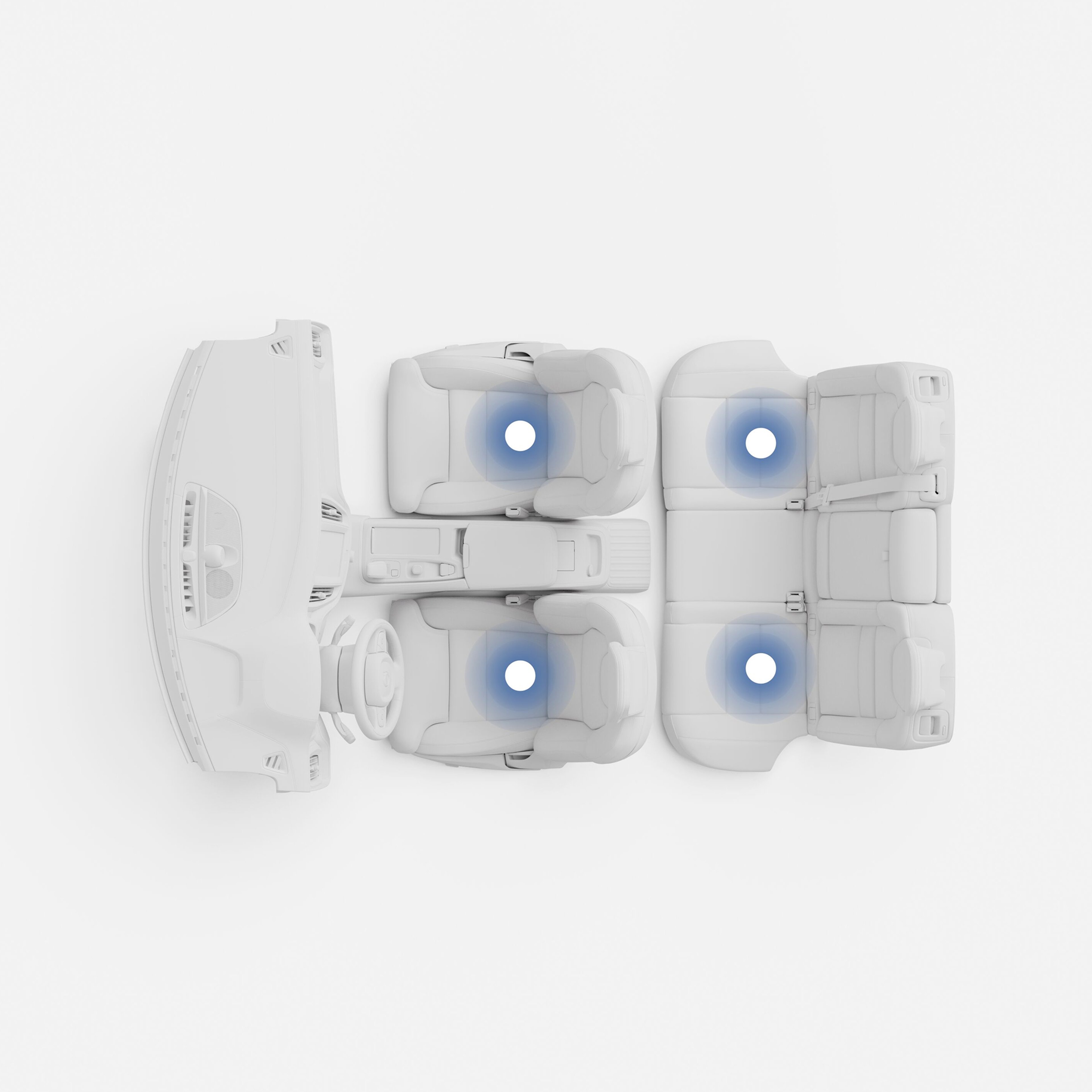 V60 双区空调系统俯视图。