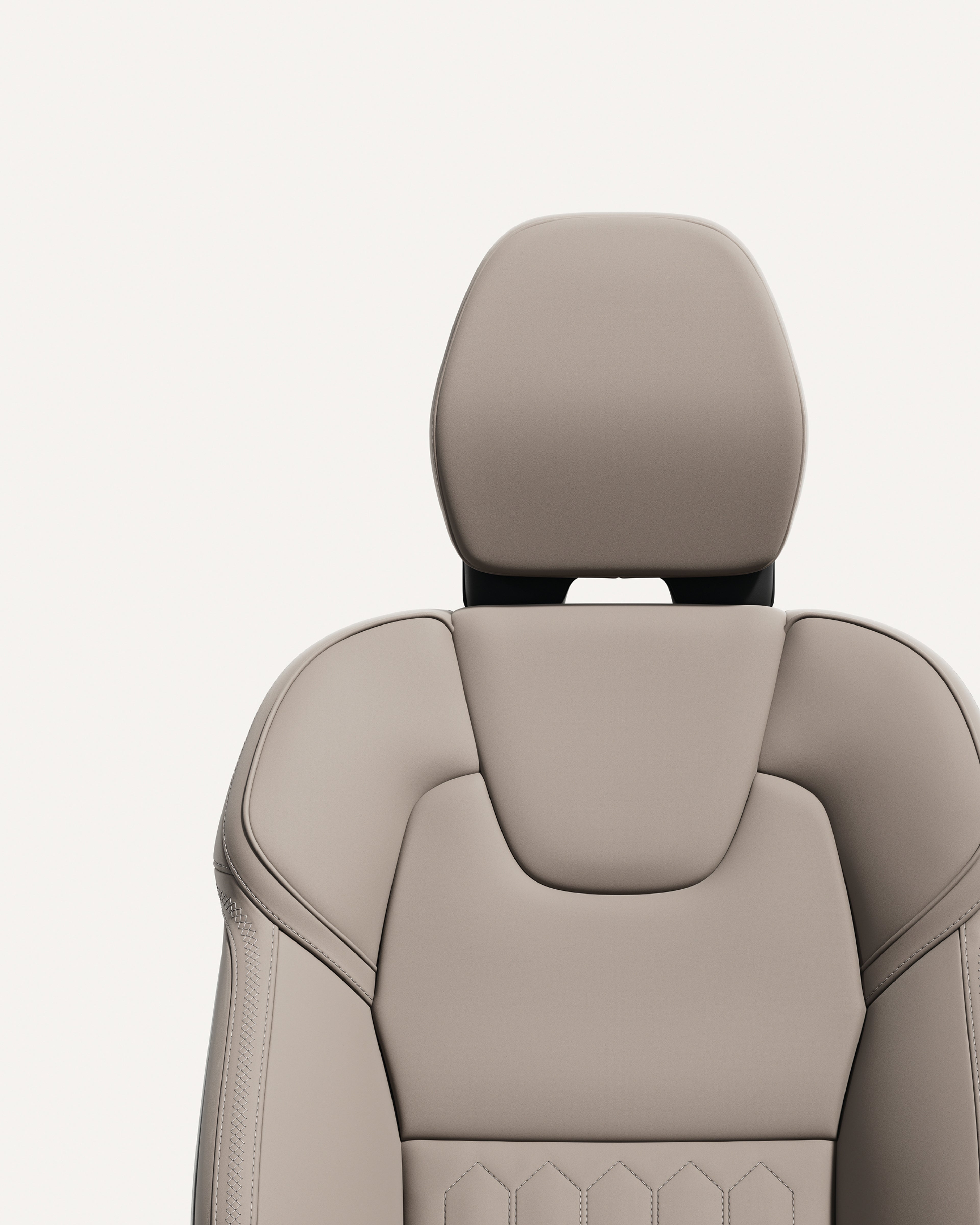 沃尔沃 XC90 豆蔻色前排座椅软垫特写