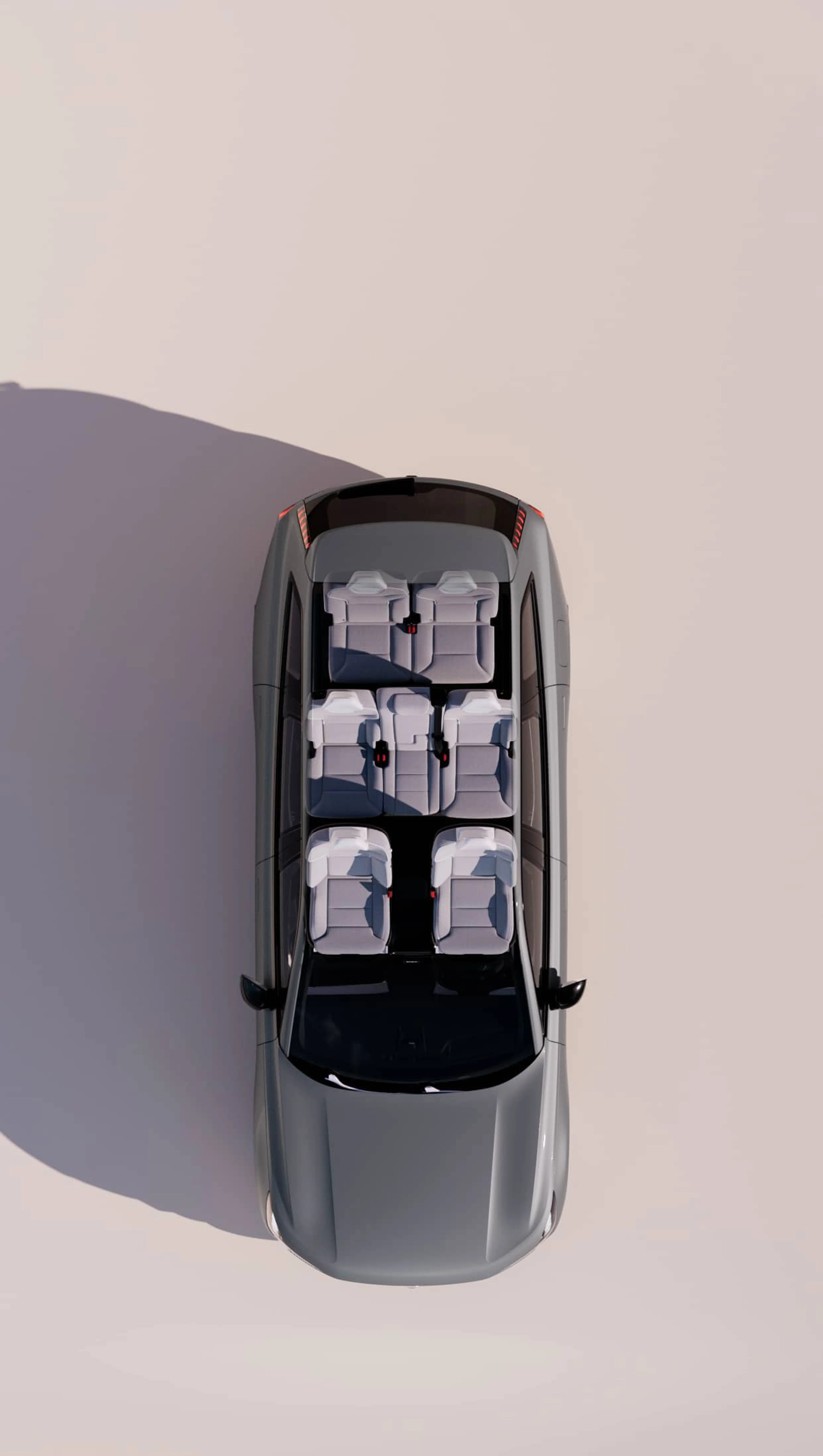 俯视VOLVO EX90 全景天窗