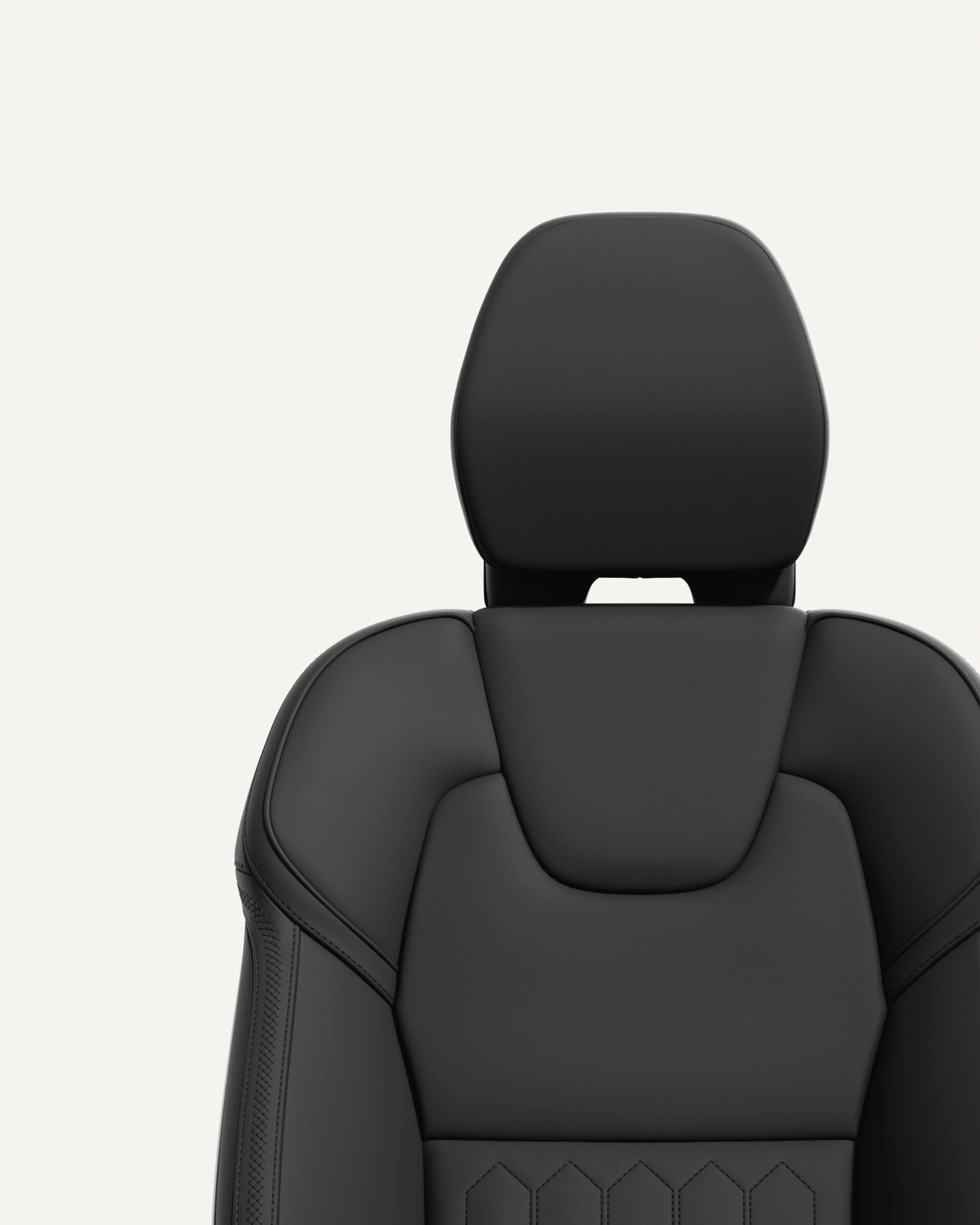 沃尔沃全新XC60 轻度混合动力中型 SUV 前排座椅特写。