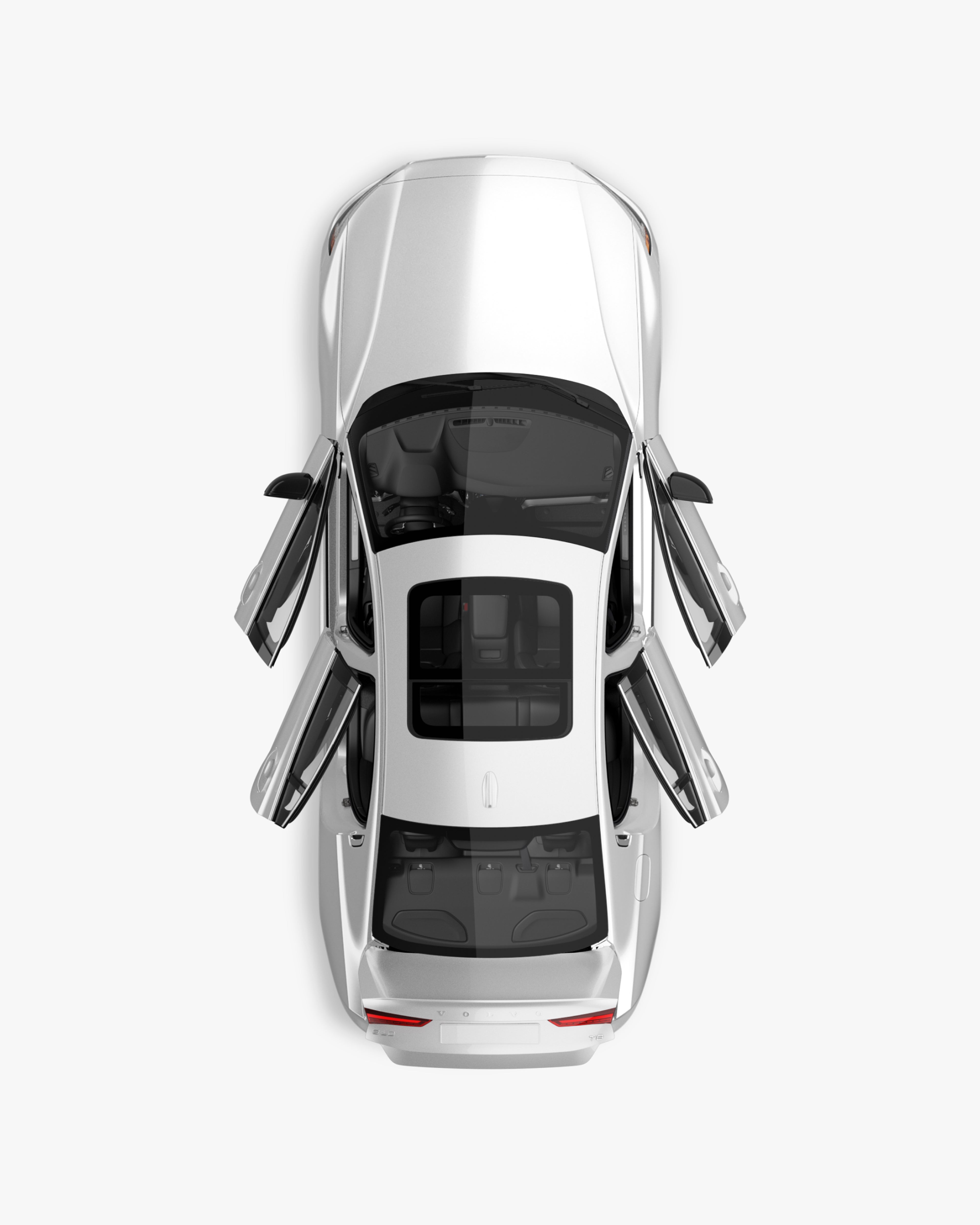 沃尔沃 S60 垂直俯视图, 内饰清晰可见。