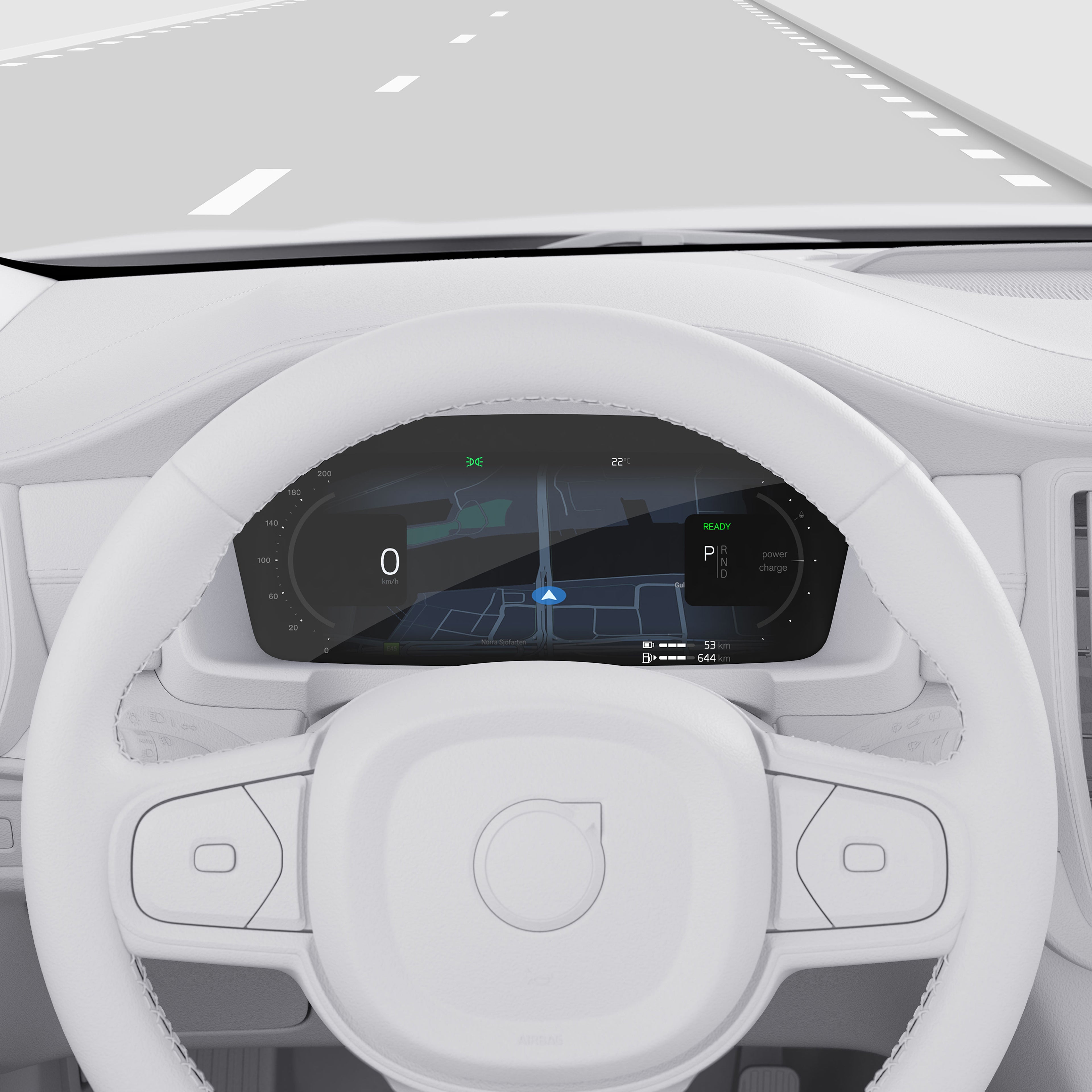 沃尔沃全新 S90 12.3 英寸仪表屏特写图。