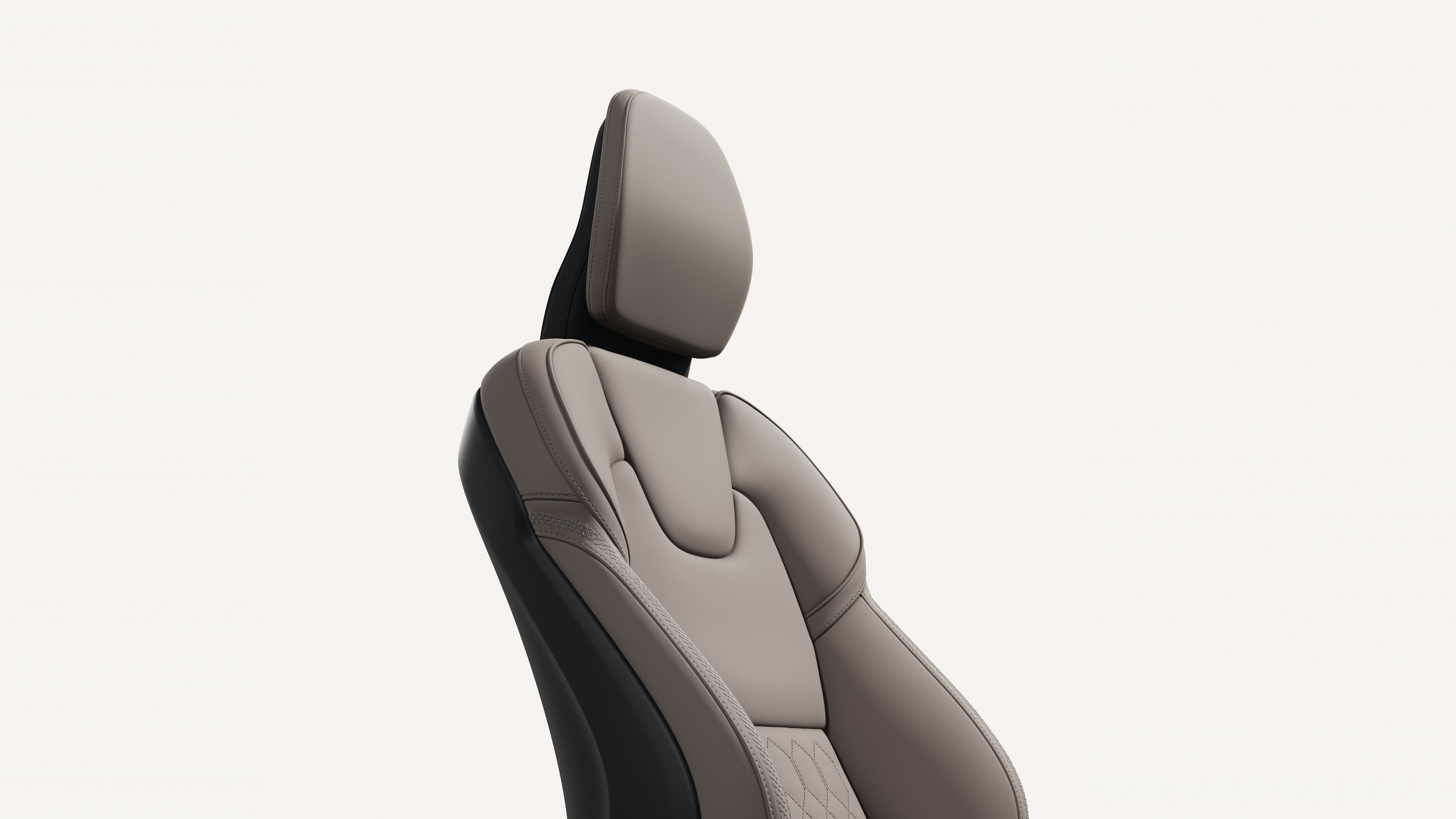 XC90 前排座椅内饰特写。