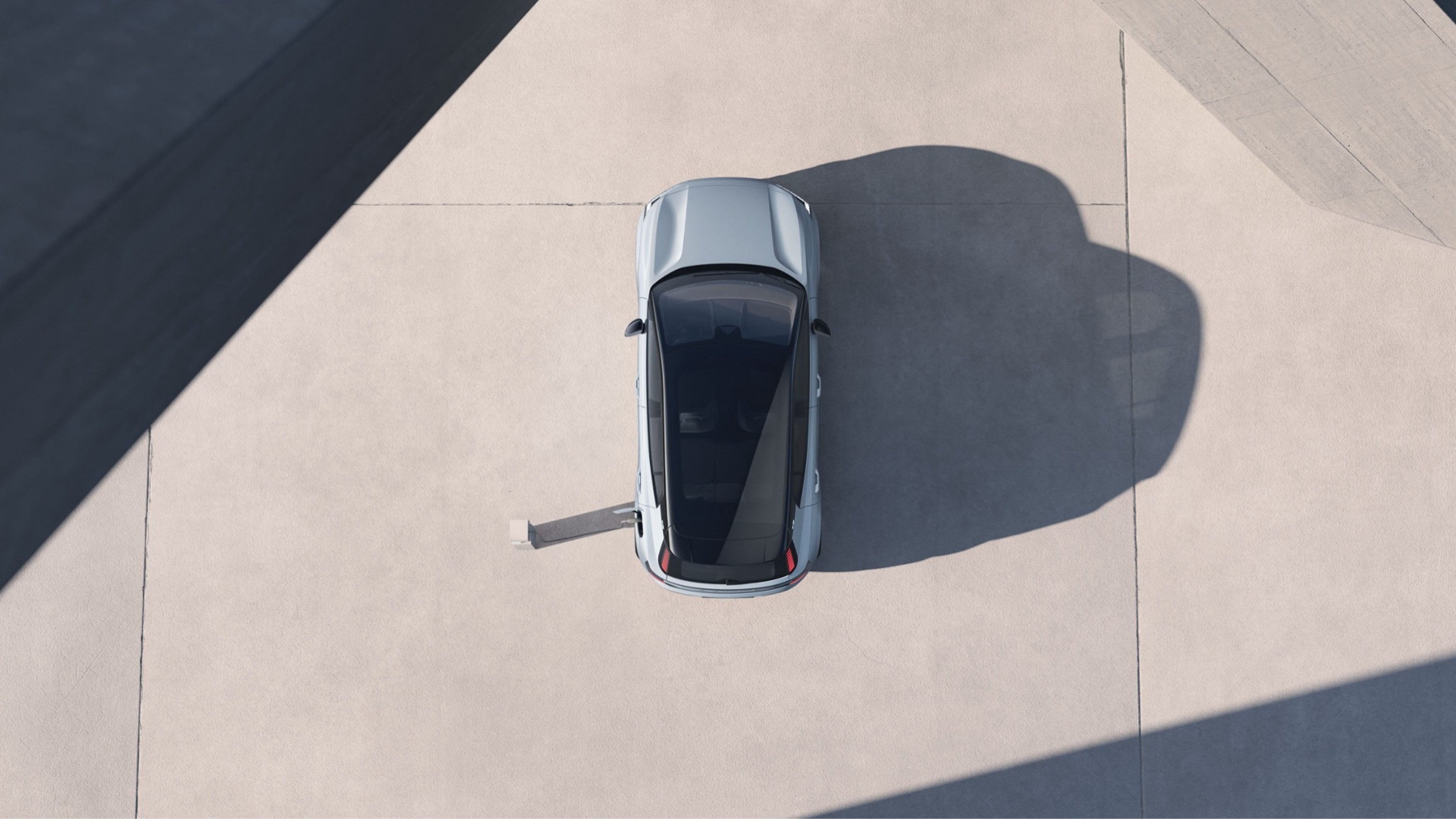 沃尔沃汽车渲染效果鸟瞰图。