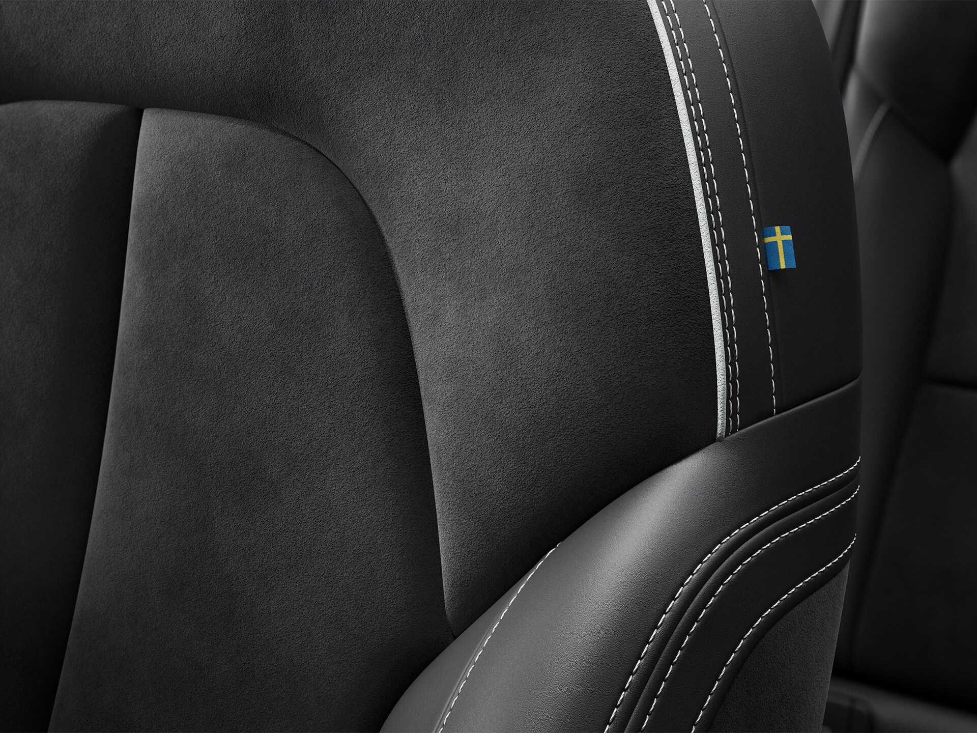 沃尔沃 C40 RECHARGE leather free内饰座椅特写图片。