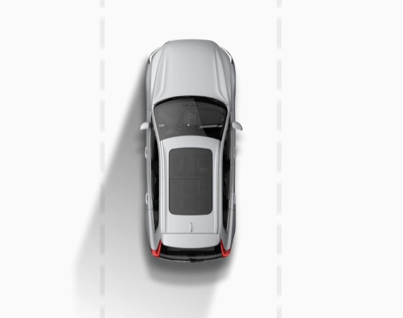 灰色汽车行驶在白色地面上的数字渲染效果。