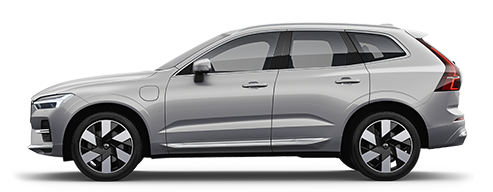 沃尔沃 XC60 Recharge 插电式混合动力 SUV 的侧面轮廓。